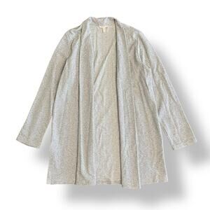 Eileen Fisher Organic Cotton Herringbone Longline Jacket Sweater Size Small